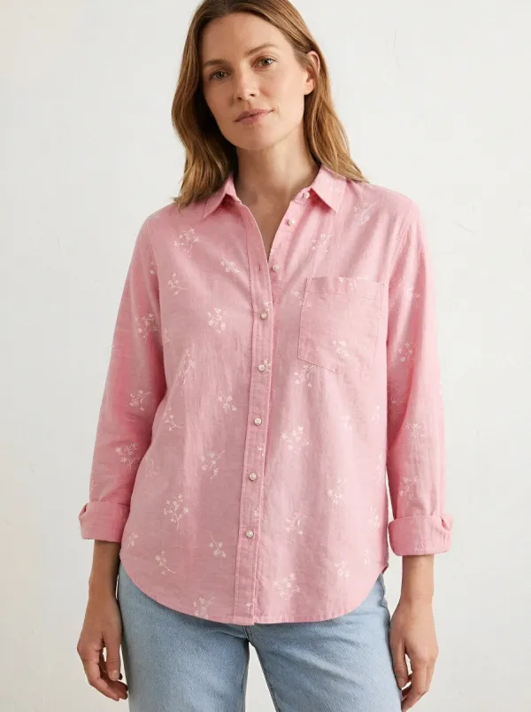 Women's Floral Nature Lover White Wildflower Printed Shirt