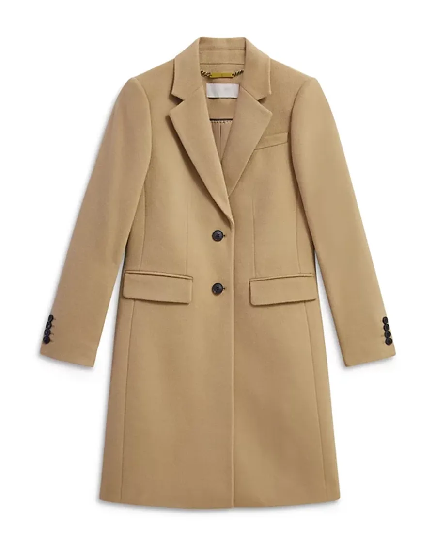 Flap Pockets at Front Wool Coat