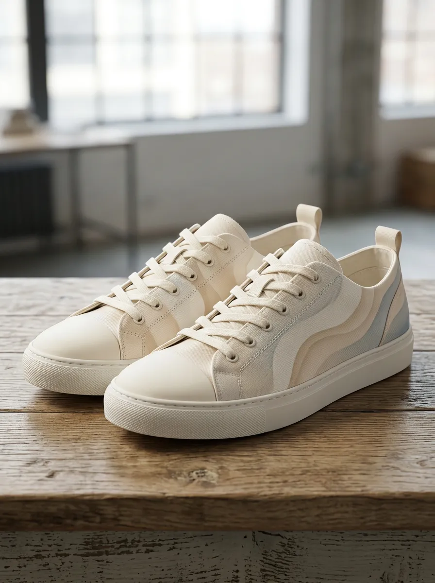Graphic Wave Canvas Sneakers