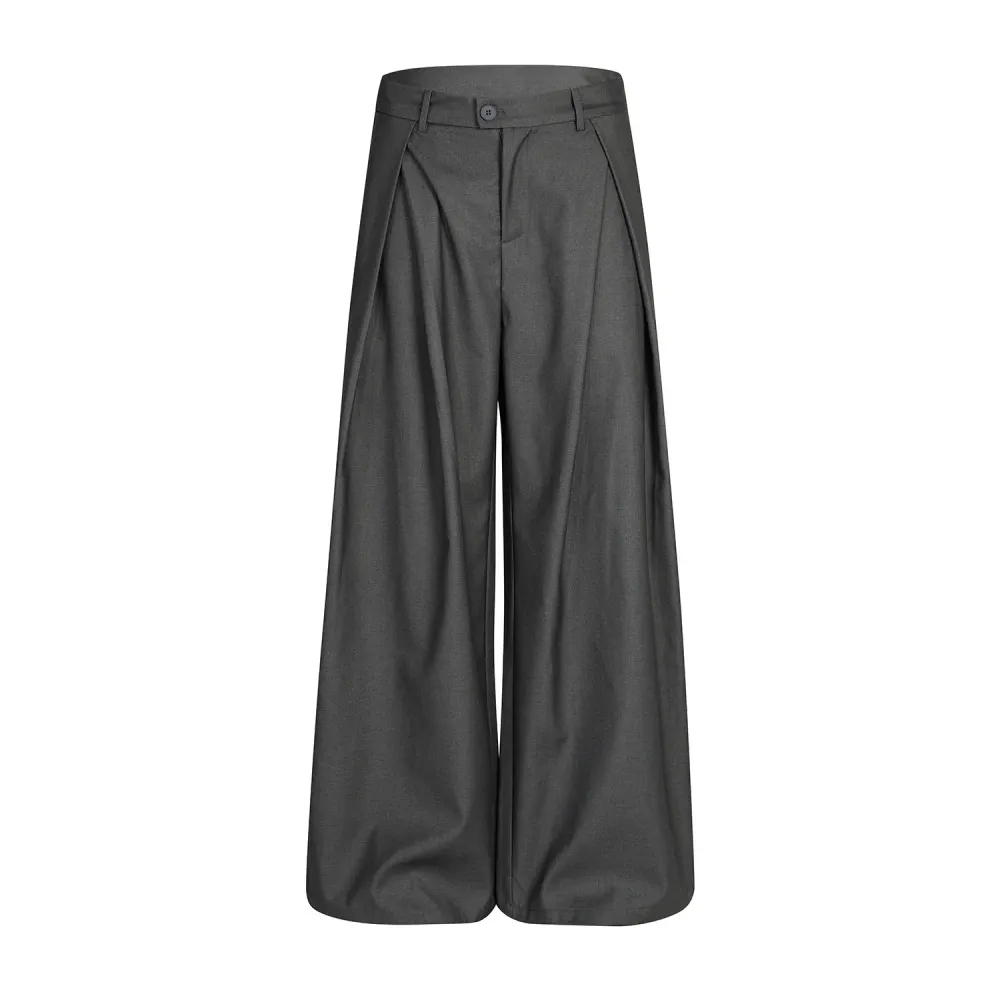 Vintage Casual Draped Deconstructed Suit Pants