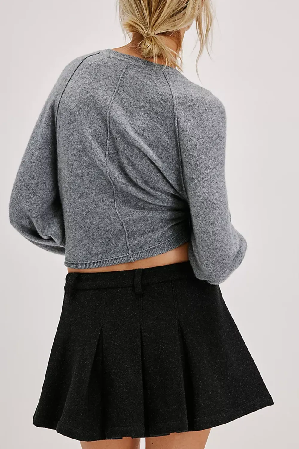 Pleated High Waisted Mini Skirt