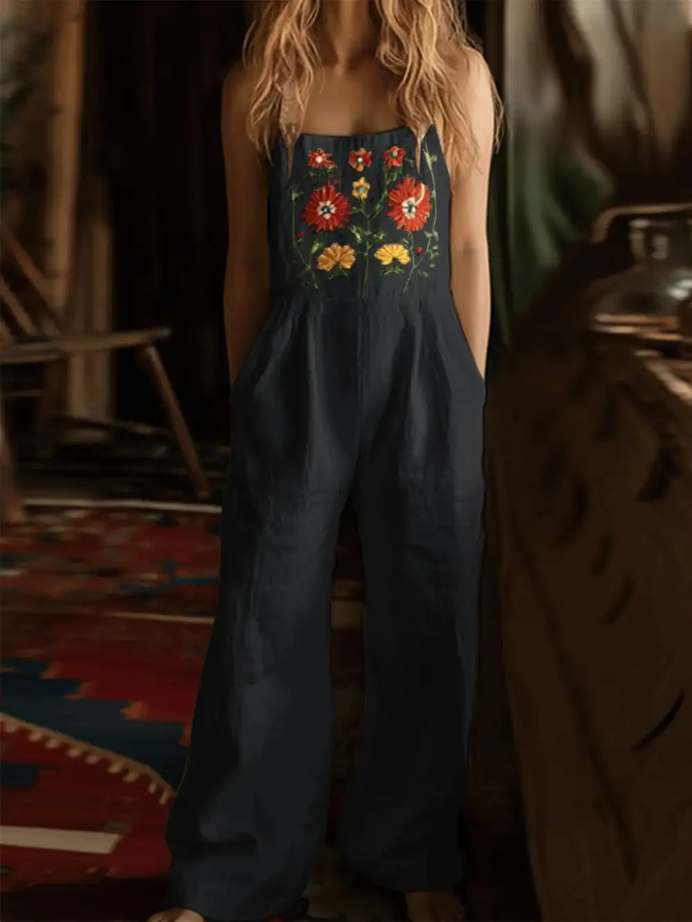 Polished Floral Wide Leg Jumpsuit