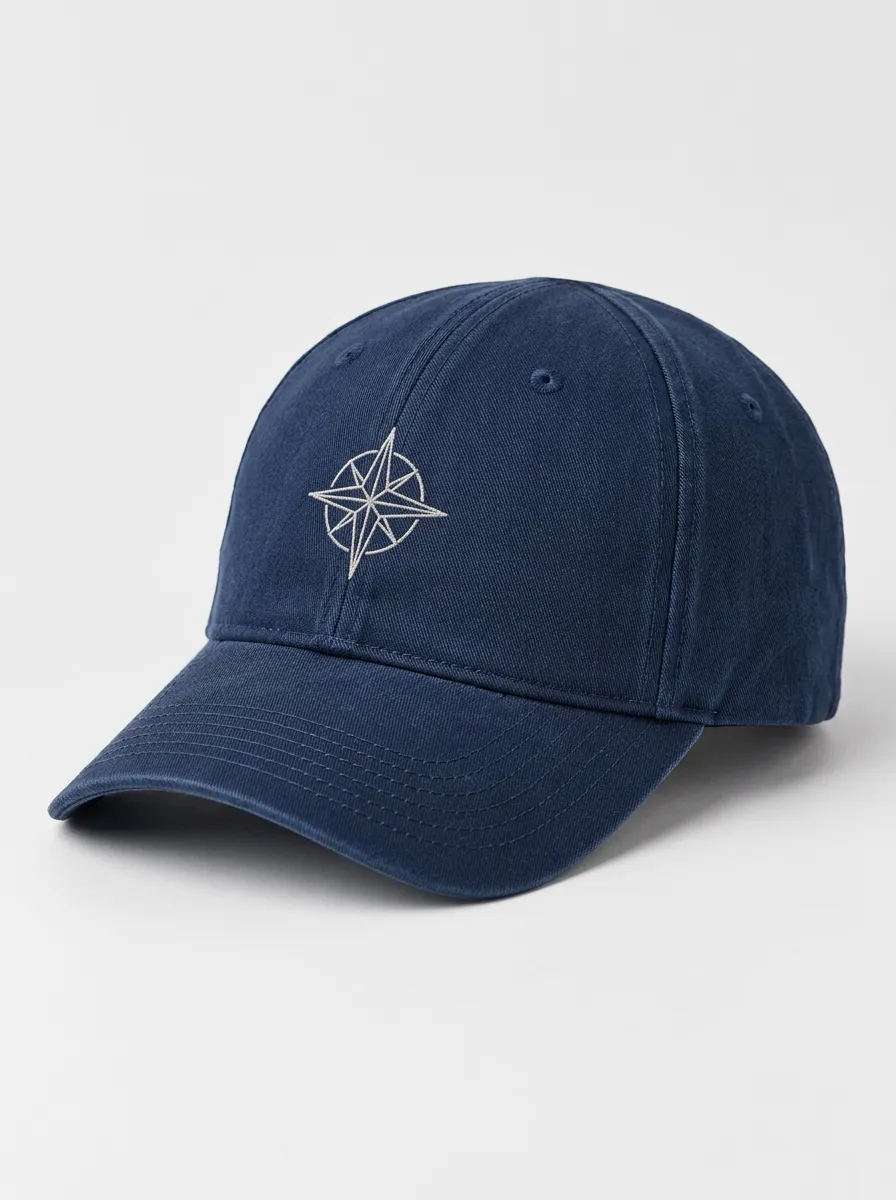 Simple Compass Star Embroidered Baseball Cap