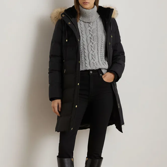 Classic Down Faux-Fur Hooded Women's Coat