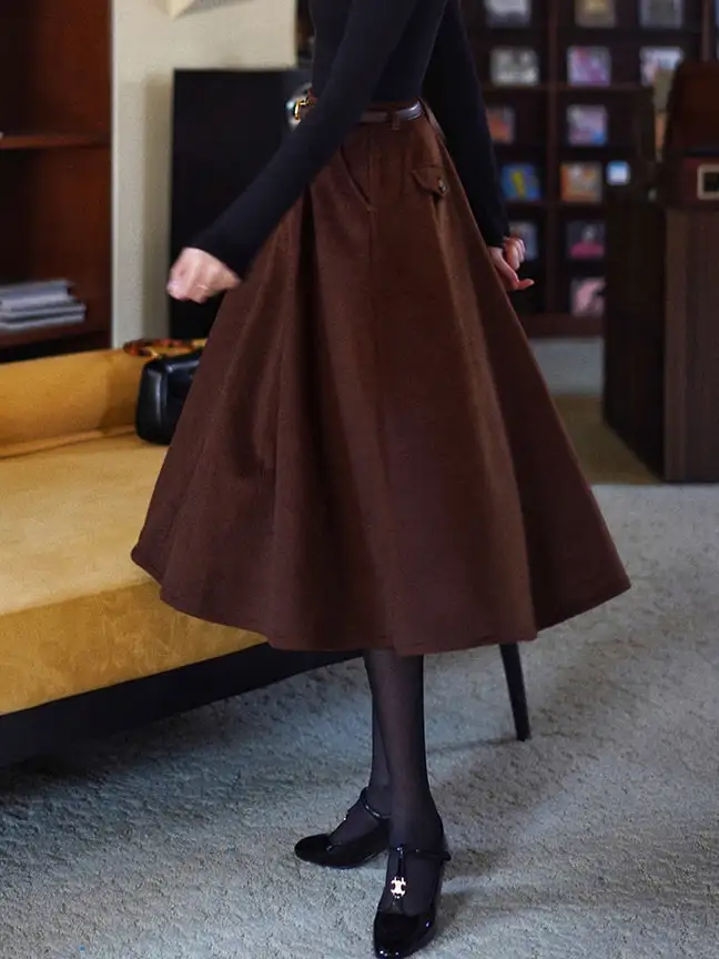Smooth Daily Everyday Casual Polyester Skirt