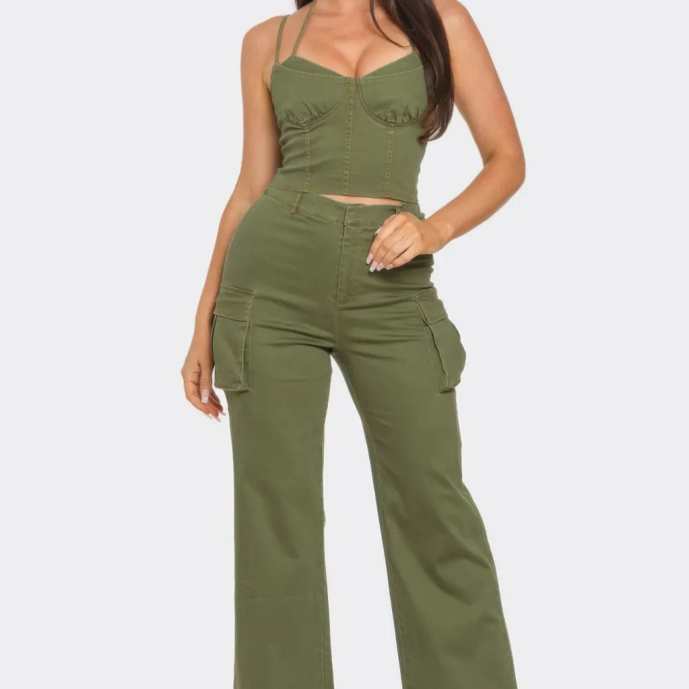 Crop Jacket Three Piece Set