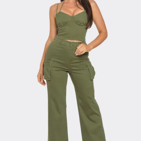 Crop Jacket Three Piece Set