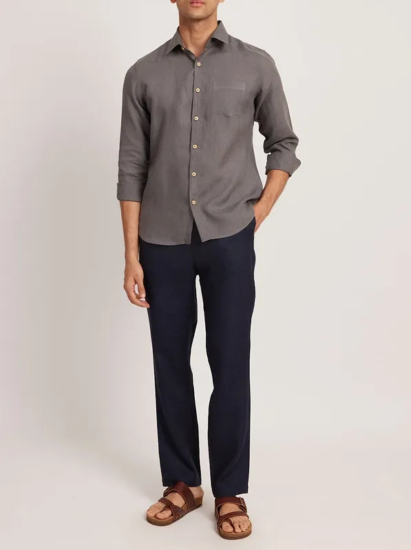 Indigo Linen Easy Pants
