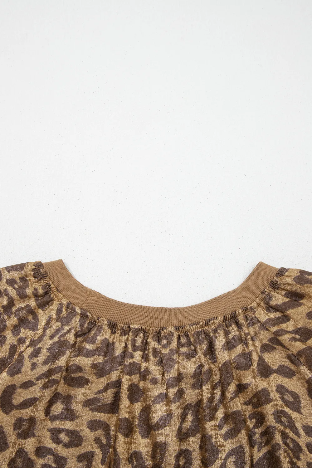 Gold Half Sleeve Metallic Leopard Blouse
