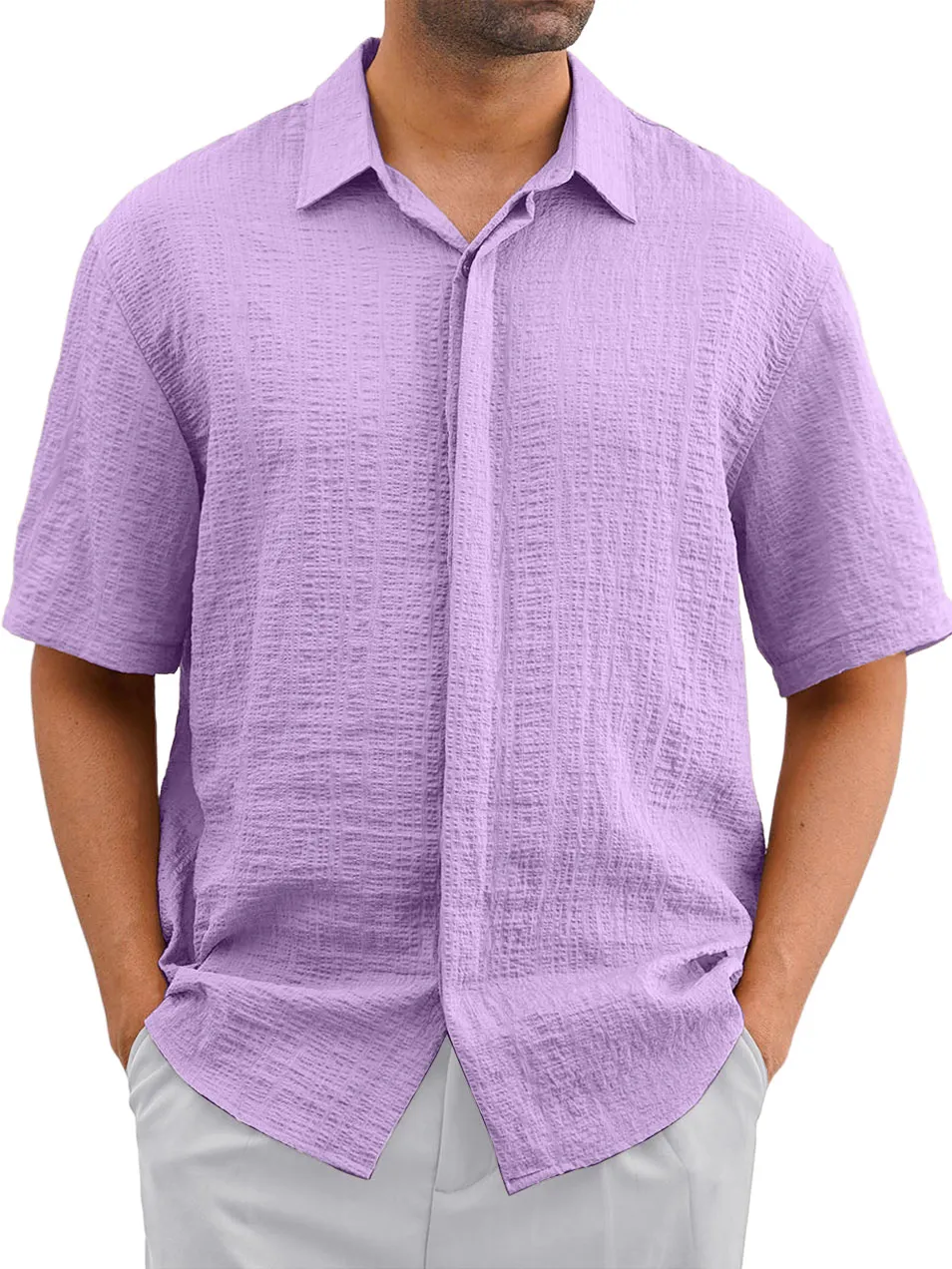 Everyday Layered Short Sleeve Button Front Shirt