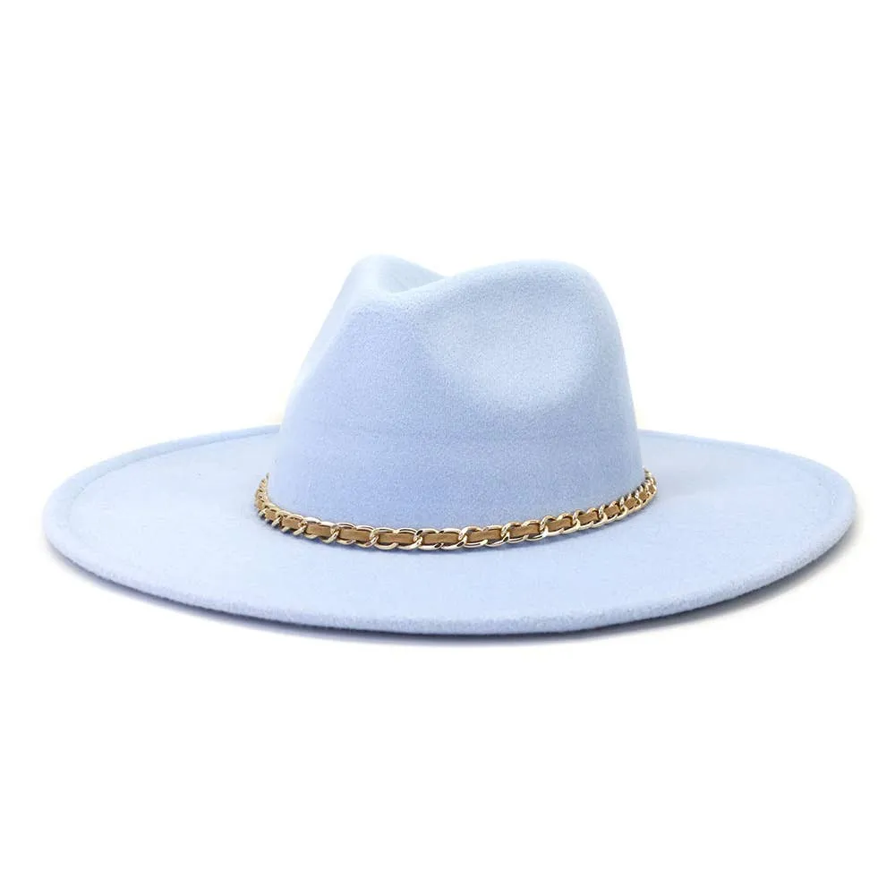 Camel Chain Big Brim Peach Heart Top Hat