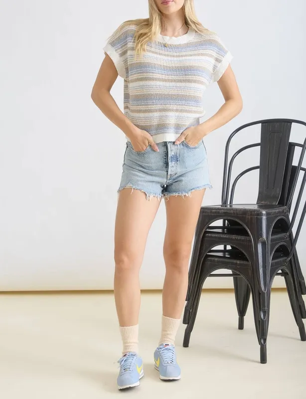 Multi-Color Stripe Knit Pullover