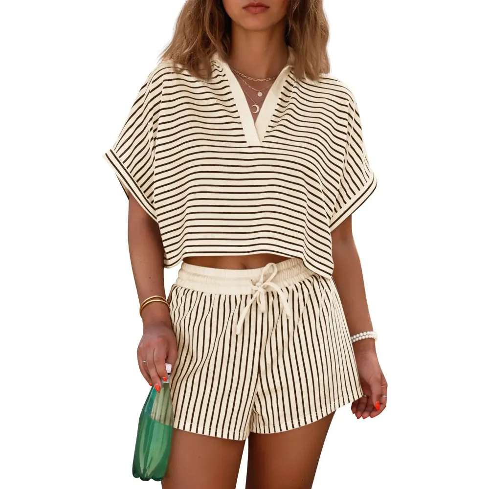 Women's Striped Short Set