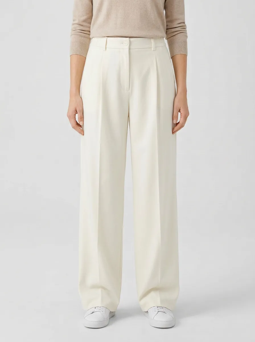 Classic Printed Wide-Leg Trousers