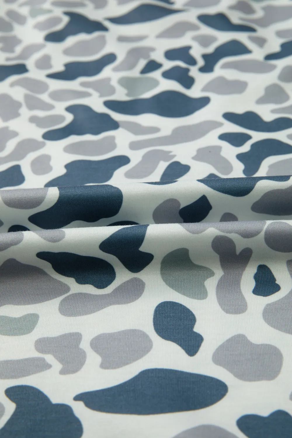Gray Camouflage Print Single Chest Tee