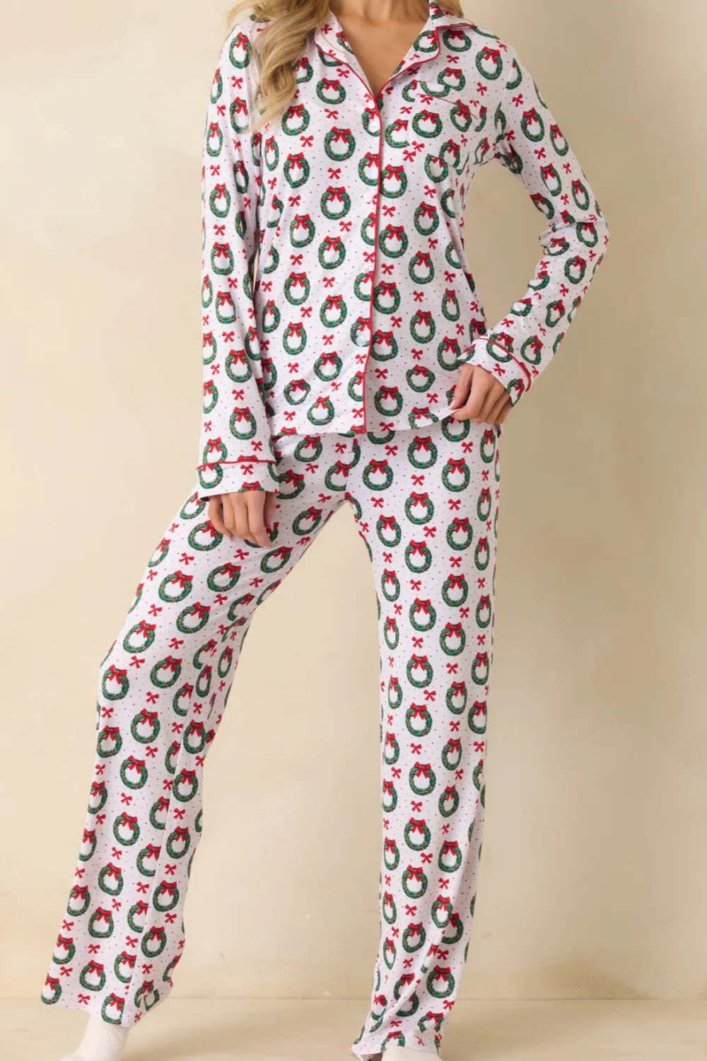 Merriest Thing Multi Wreath Pajama Pants