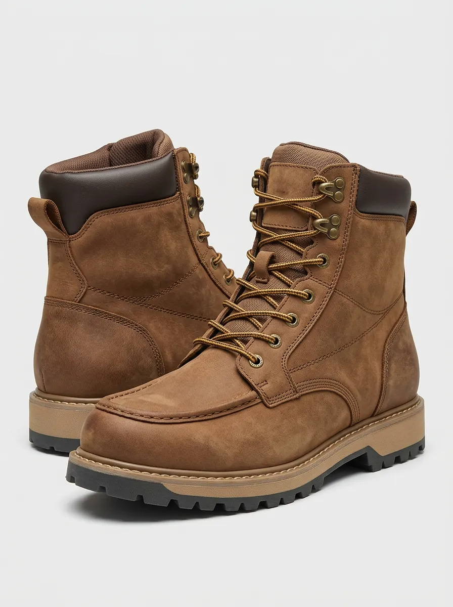 Men's Lace Up Leather Work Boots