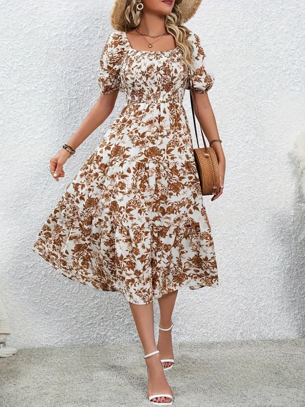 Collared Floral Woven Maxi Dress