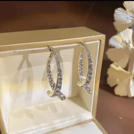 Cross Curved Earring