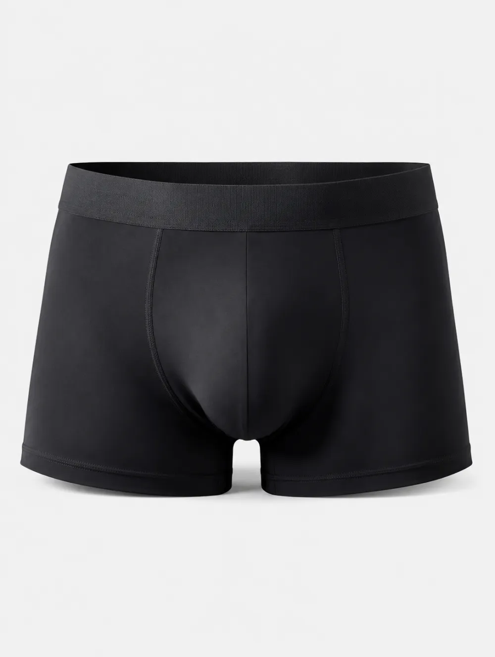 Men's Minimalist Solid Black Printed Boxer Briefs