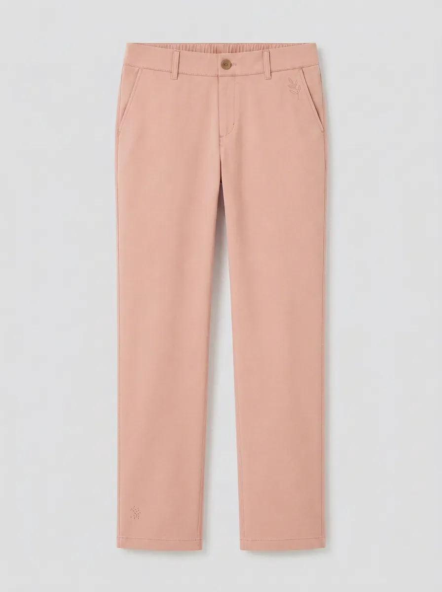 Women's Refined Weekend Leaf Embroidered Mid Rise Straight Leg Pants