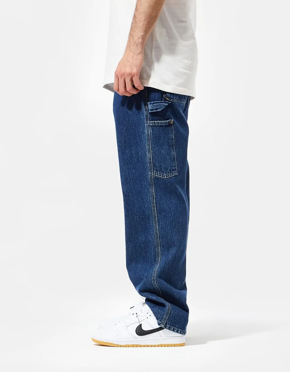 Everyday Stone Washed Relaxed Single Knee Denim Jeans