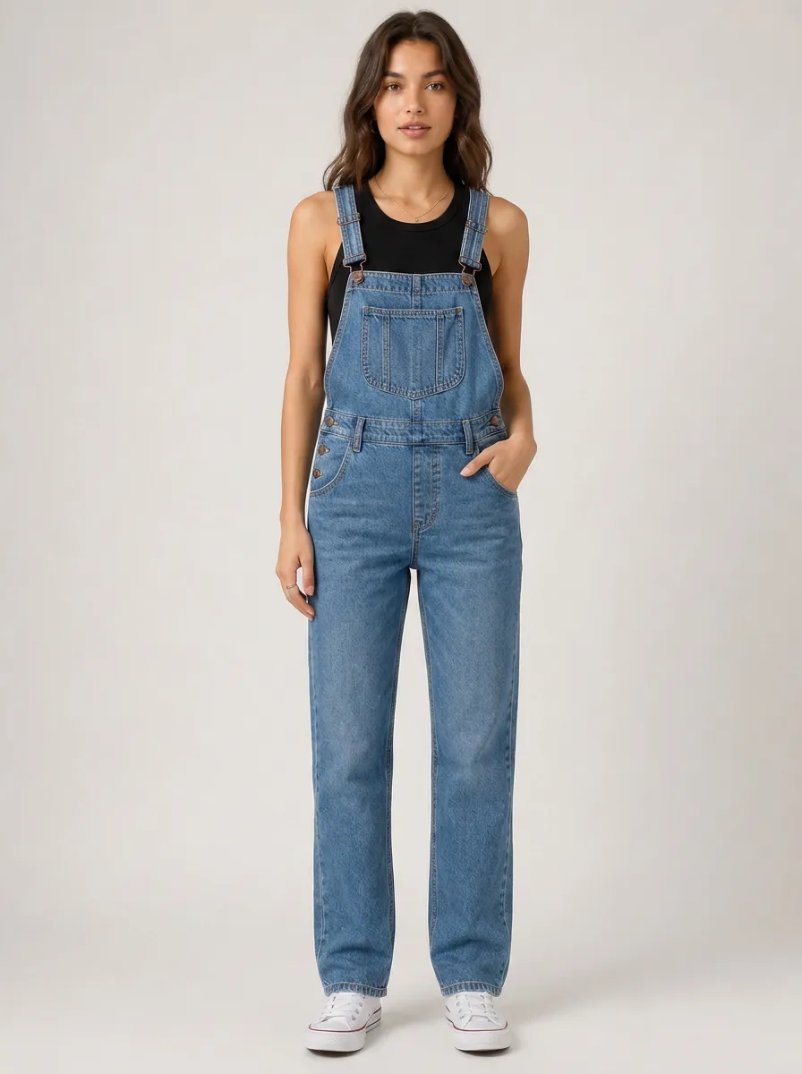 Women's Easy-Wear Vintage Denim Overalls