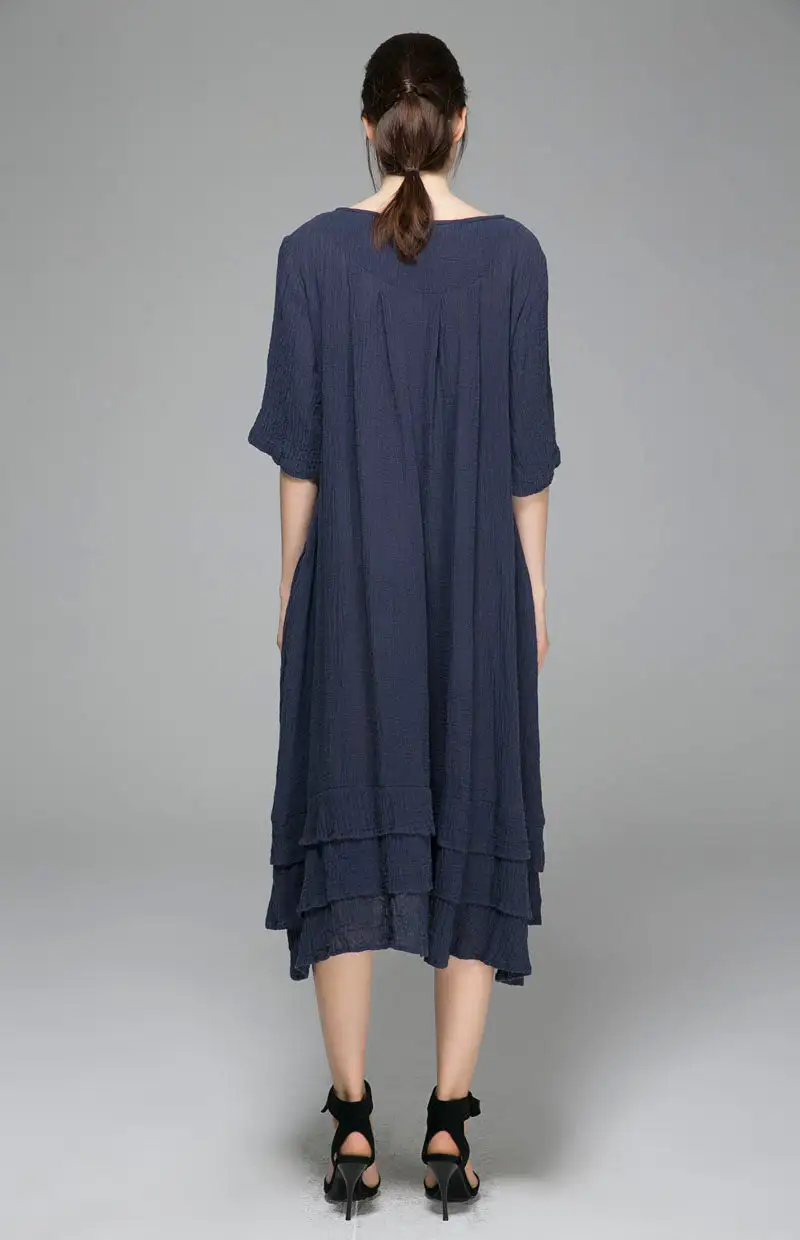 Polished Linen Midi Dress