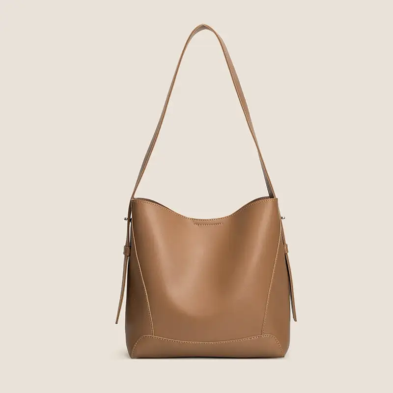 Soft Roomy Leather Bucket Bag