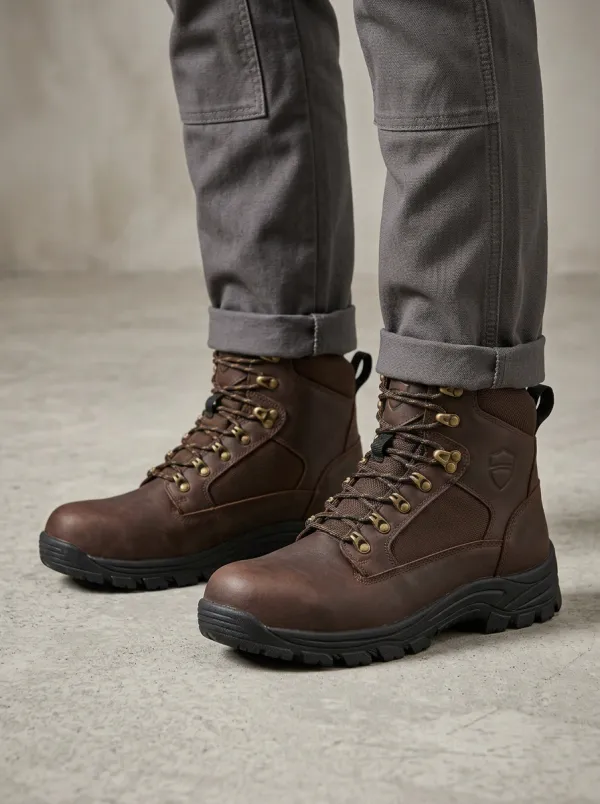 Men's Industrial Inspired Waterproof Tactical Graphic Detail Work Boots