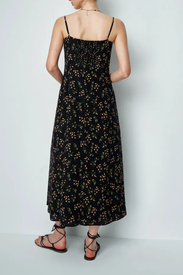 Floral Silk Crepe Dress