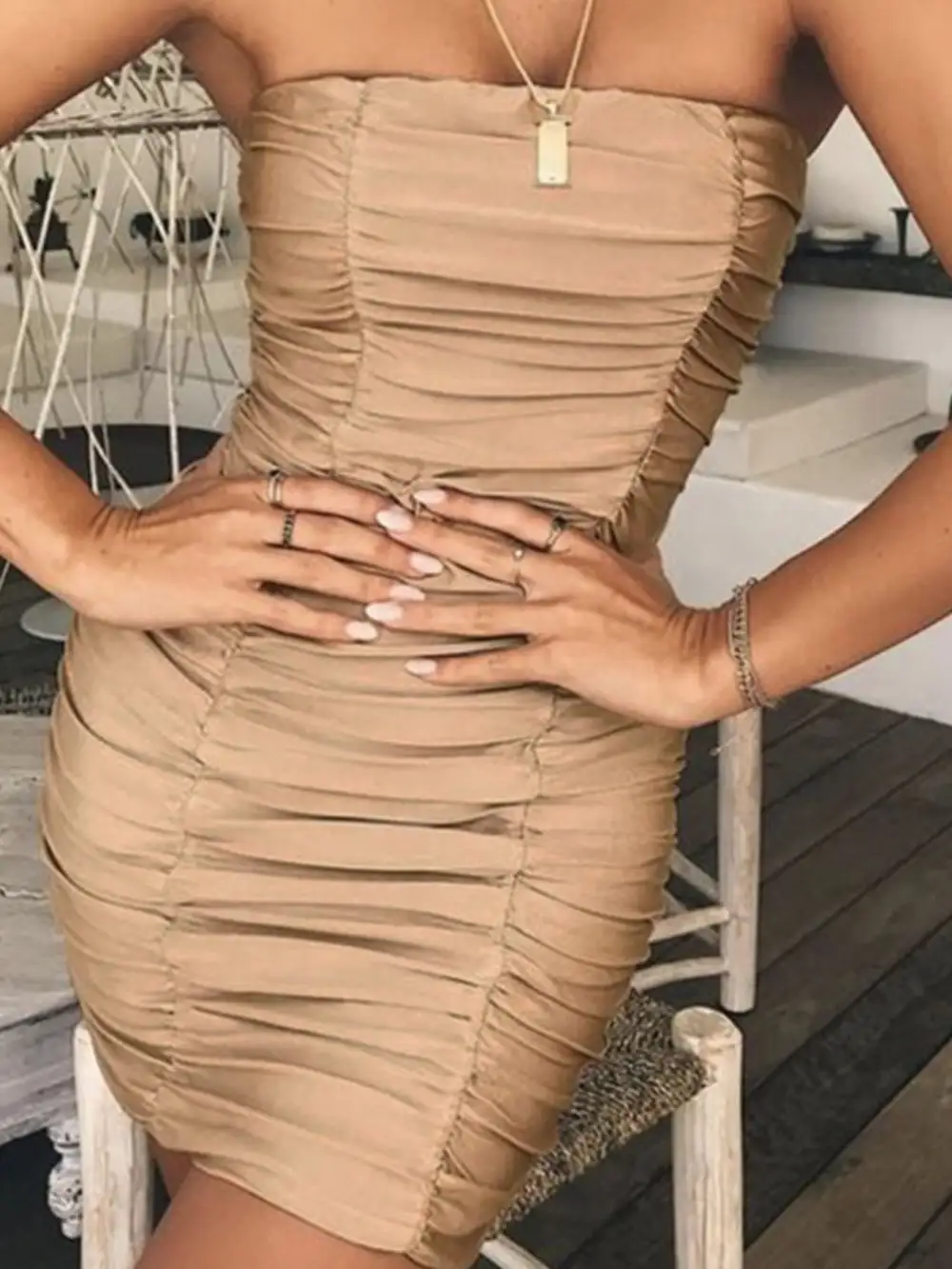 Drape Ruched Mini Dress