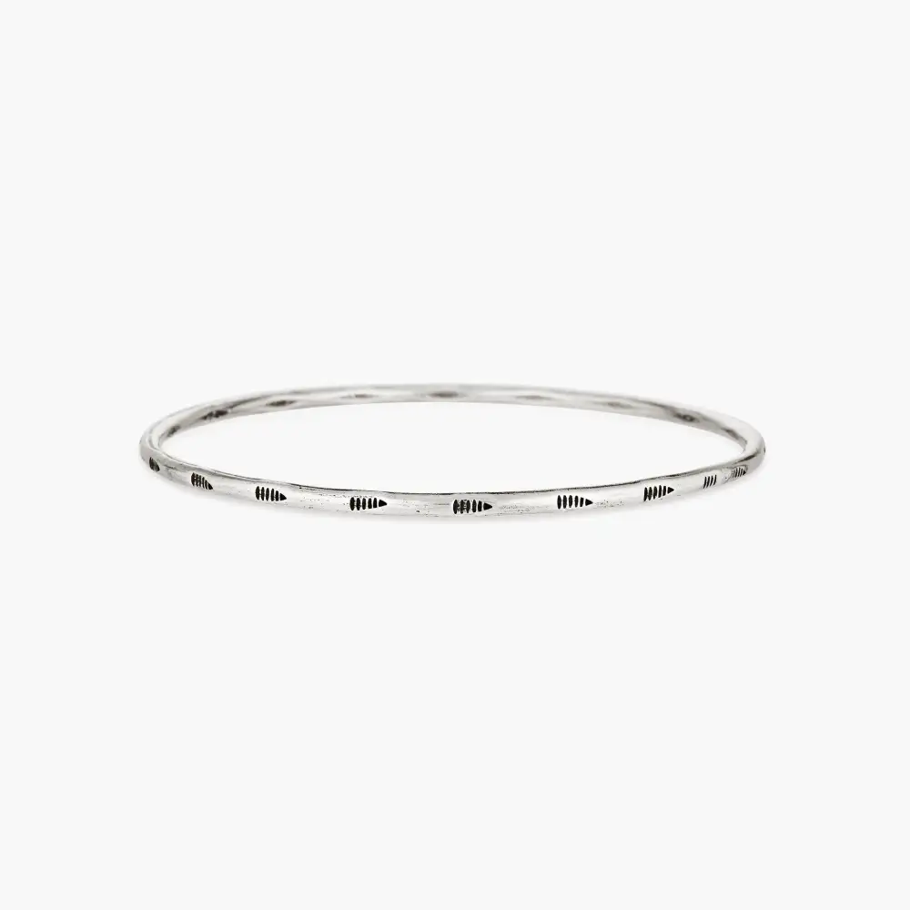 Sun Earth Hill Tribe Silver Bangle