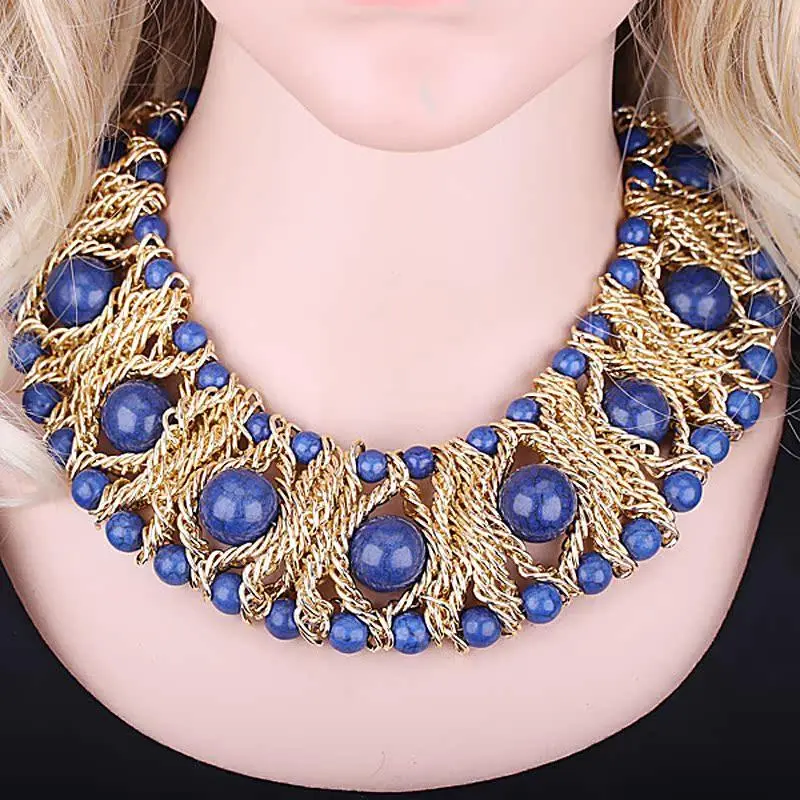 Bohemian Handwoven Necklace With Natural Stone