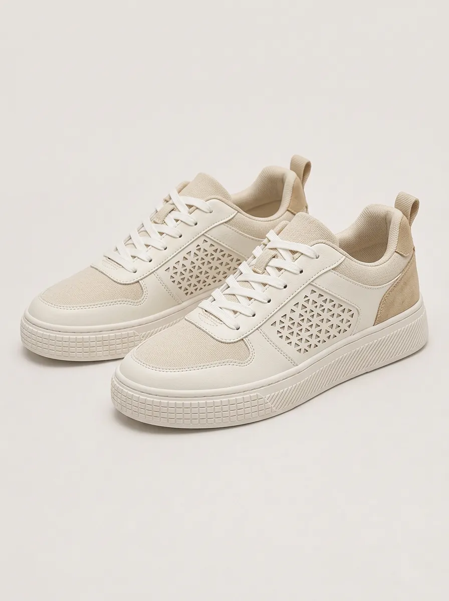 Men's Casual Geometric Cutout Skate Shoes
