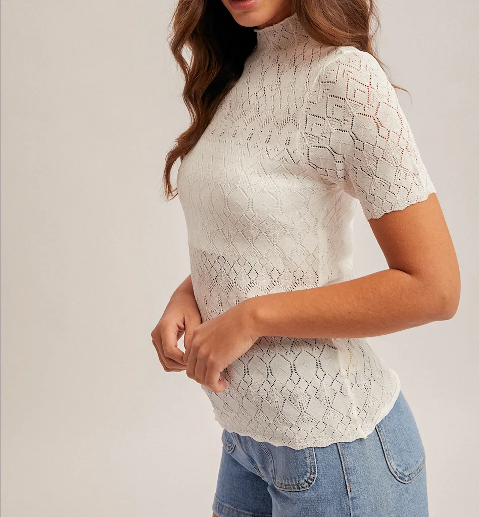Short Sleeve Knit Sweater