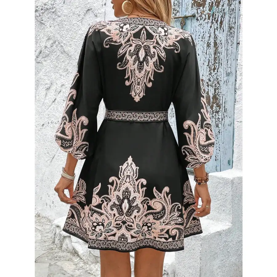 Easy Everyday V-Neck Balloon Sleeve Mini Dress
