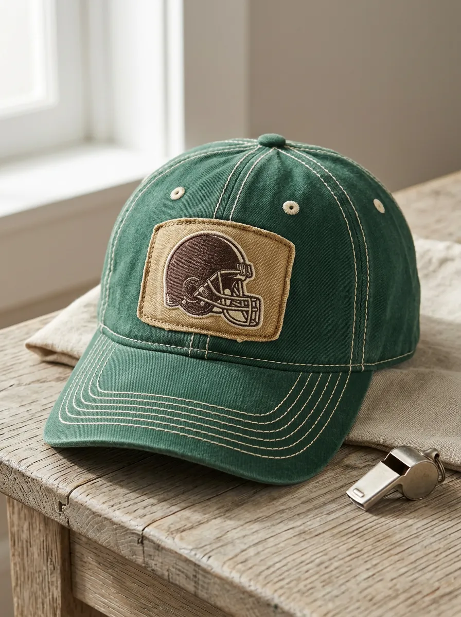 Men's American Football Fan Brown Helmet Patch Printed Cap