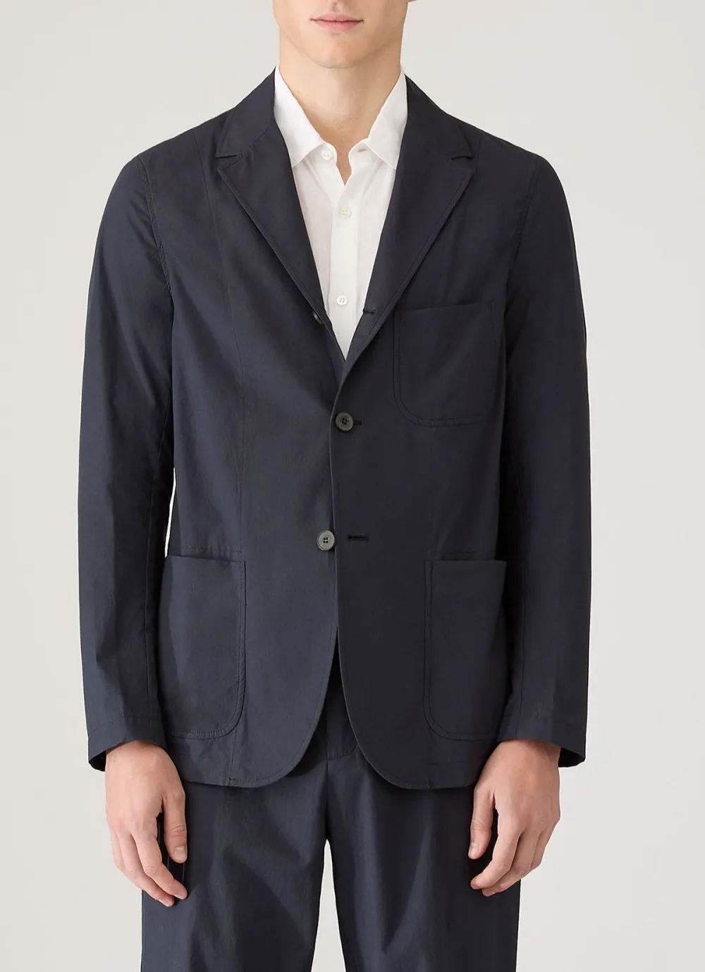 Unlined Cotton Poplin Blazer