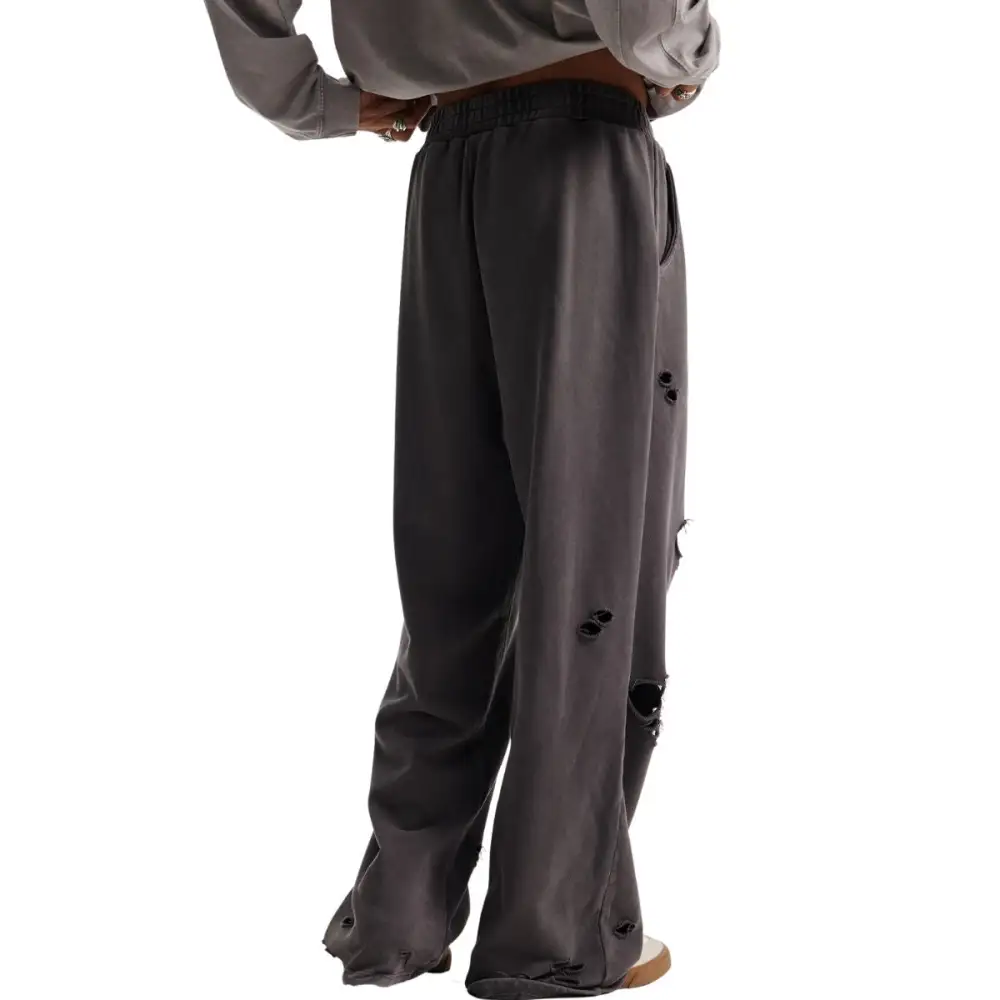 Washed Ripped Loose Fit Men's Trousers