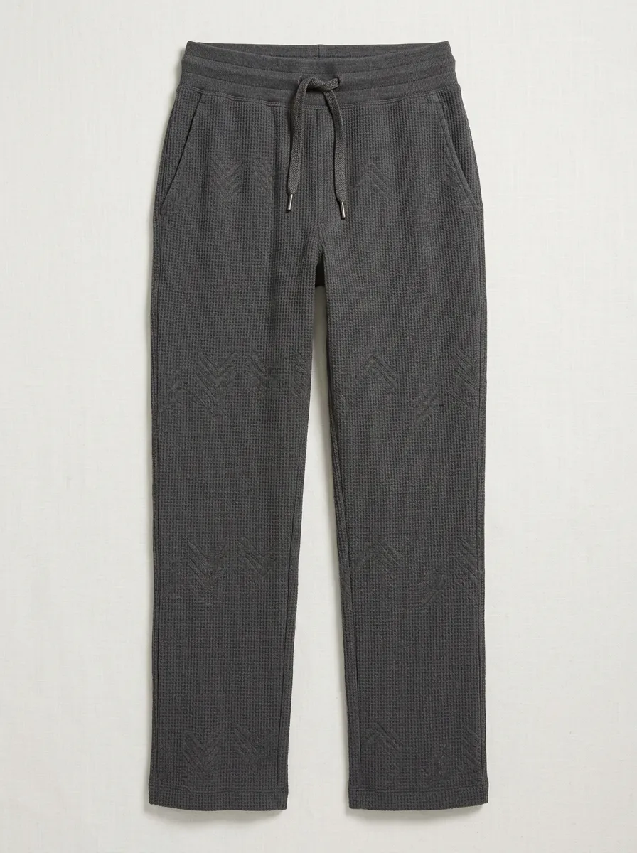 Women's Cozy Printed Jogger Fit Waffle Lounge Pants