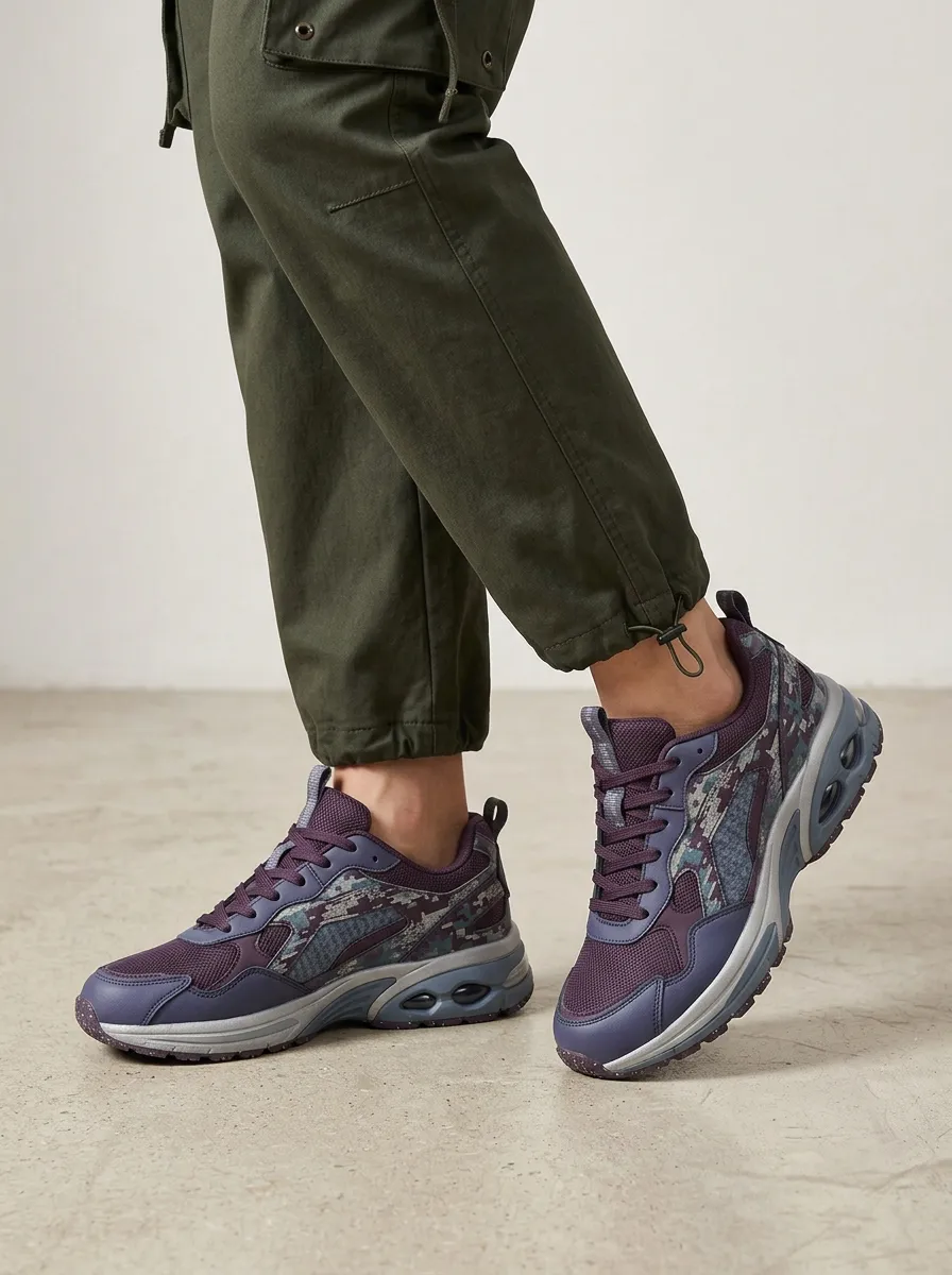 Men's Digital Camo Pattern Printed Sneakers
