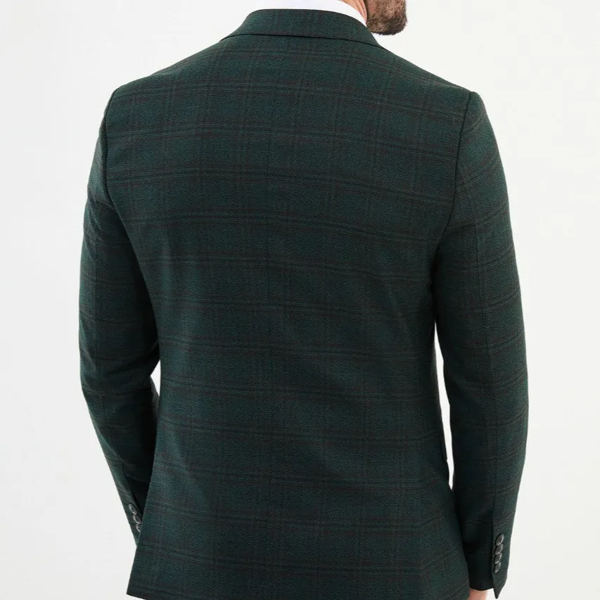 Classic Slim Fit Plaid Blazer