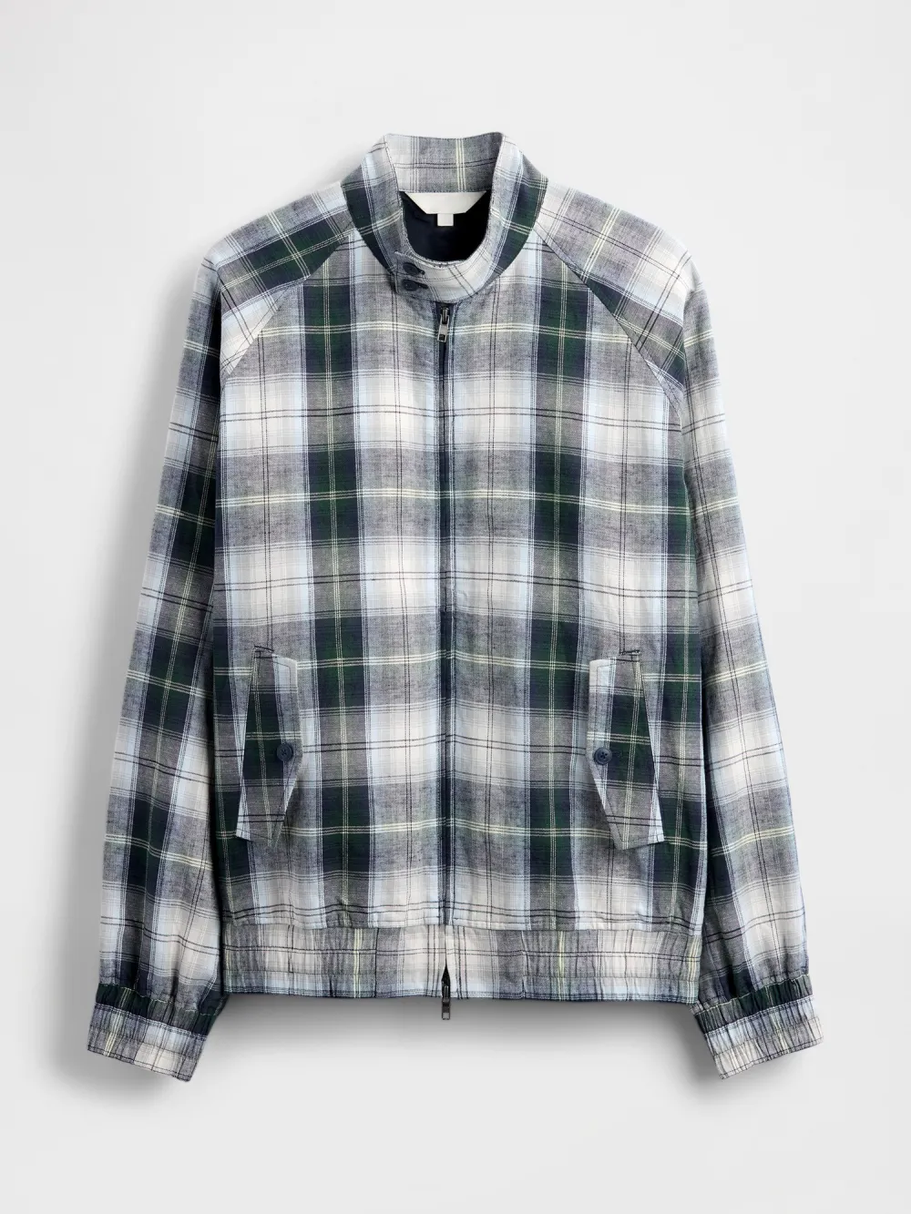 Stand Up Collar Plaid Jacket