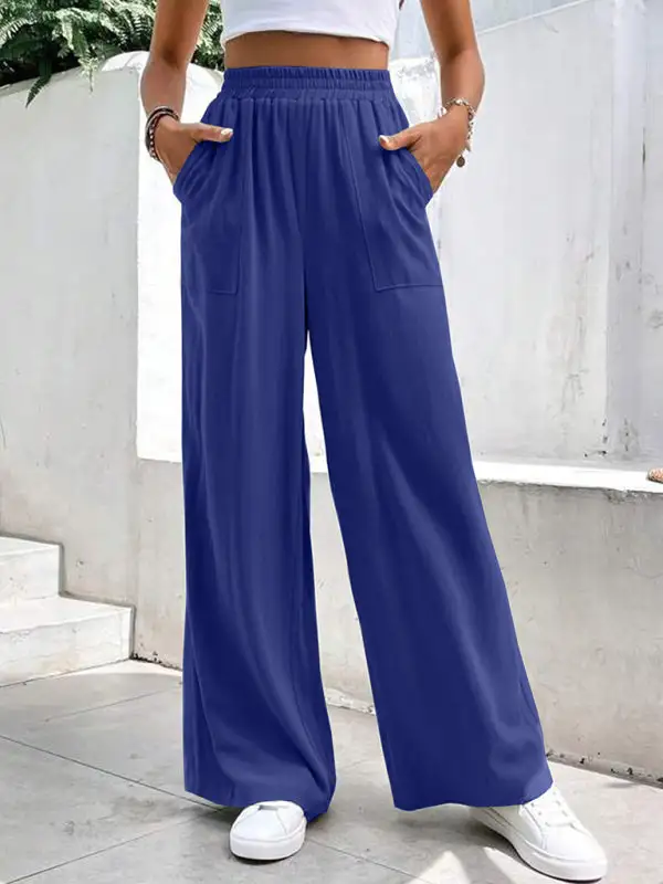 Mid Waist Straight Loose Sports Clean Pants