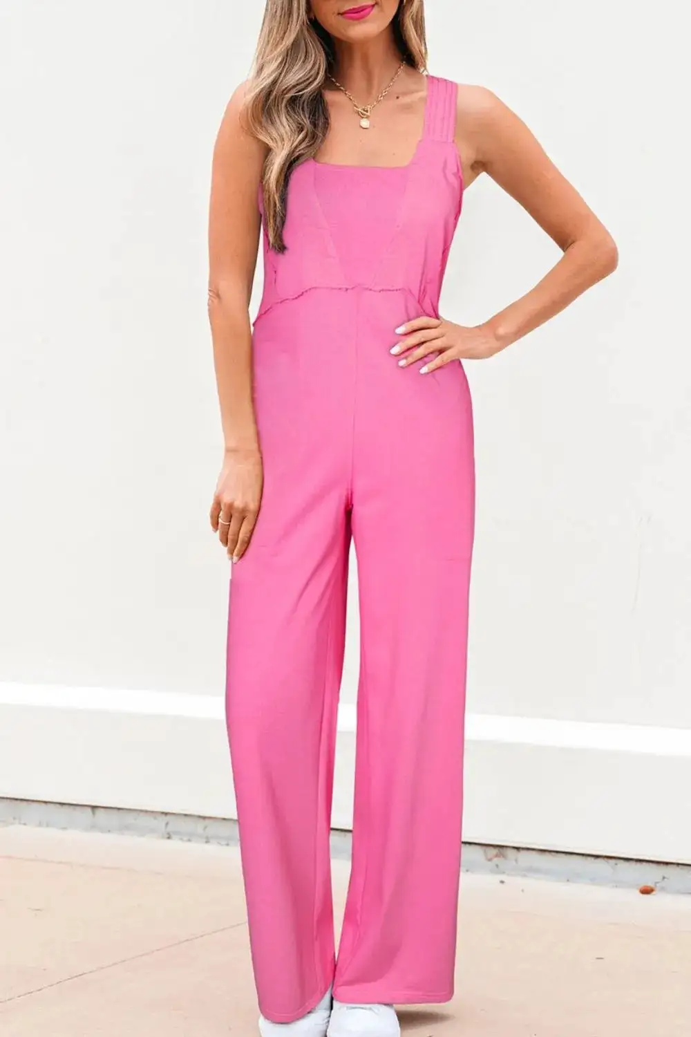 Sleeveless Wide Leg Clean Jumpsuit