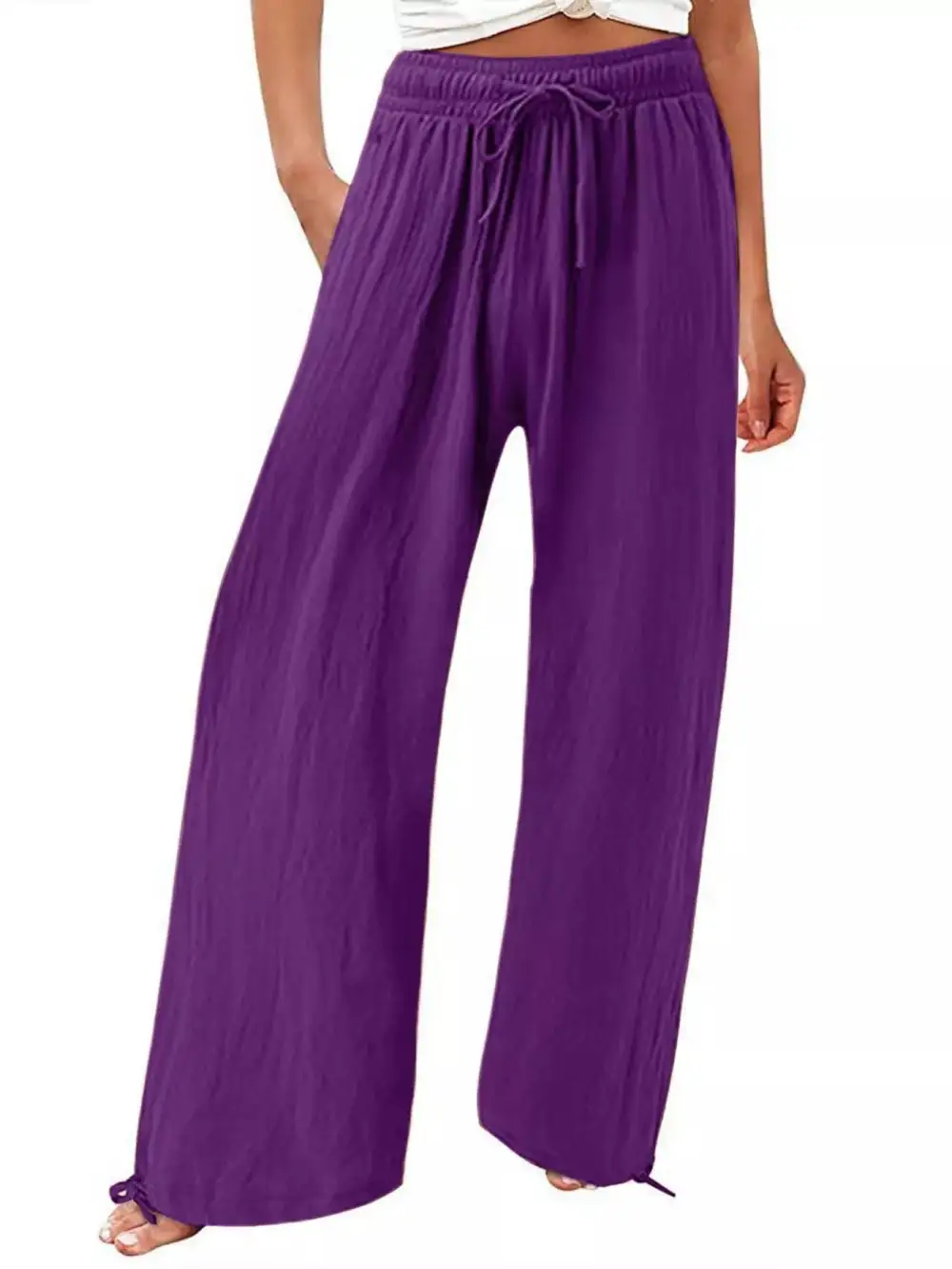 Full Size Wide Leg Pants with Drawstring Waist Plus