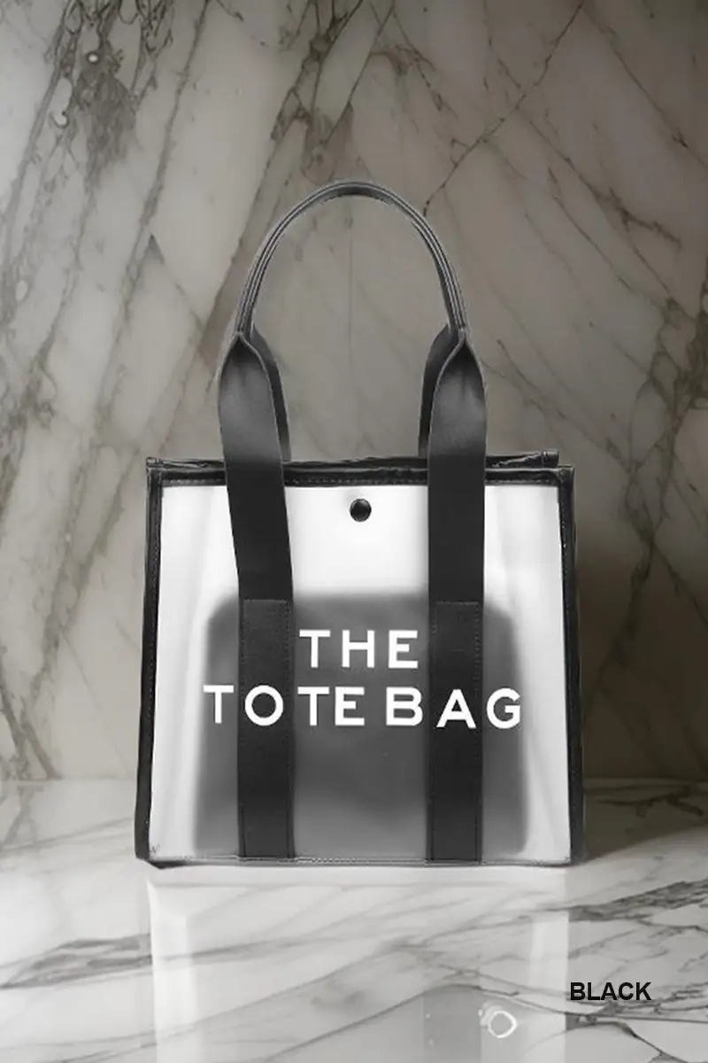 Colors Clear Large Tote Bag & Pouch Pc Set