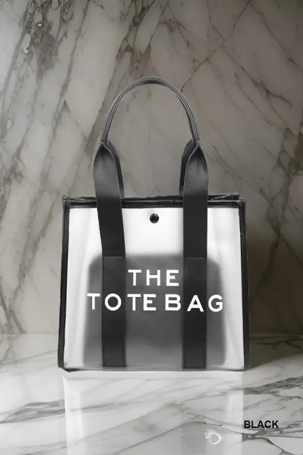 Colors Clear Large Tote Bag & Pouch Pc Set