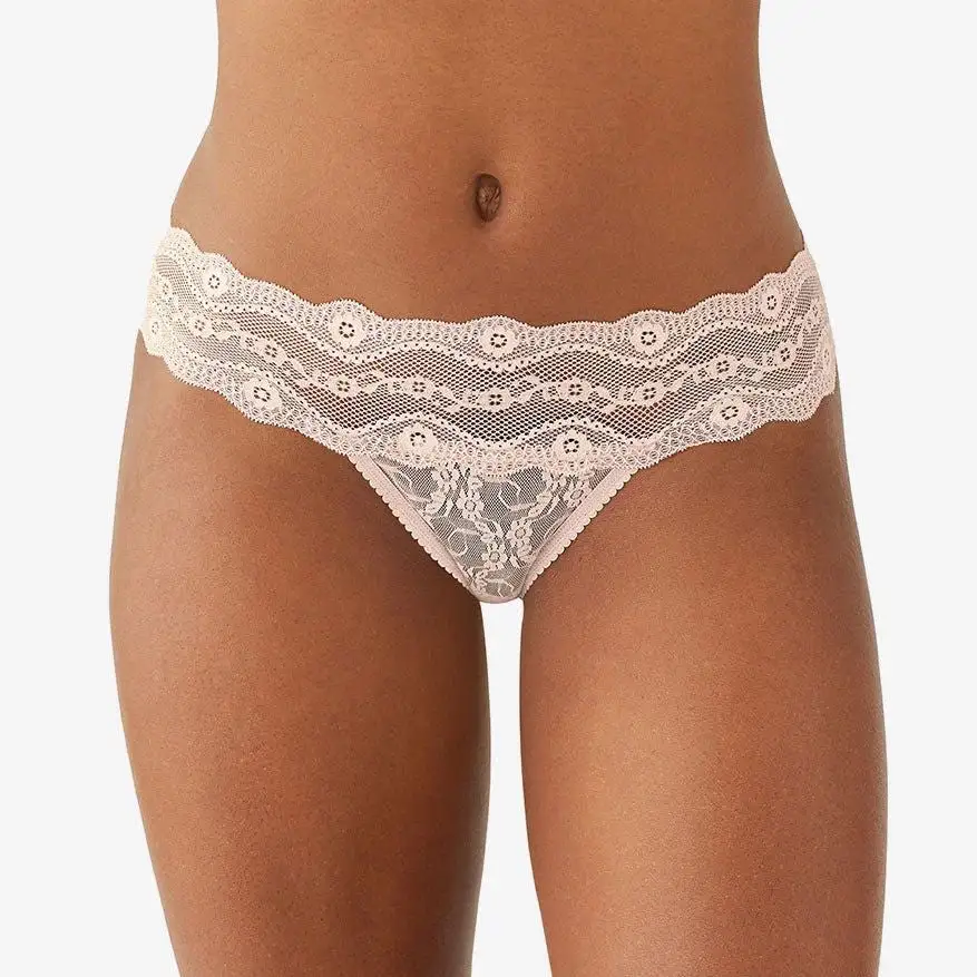 Women's High Cut Seamless Cotton Gusset Stretch Lace Cotton Second Skin Soft Fabric Supportive Fit Tanga Panty